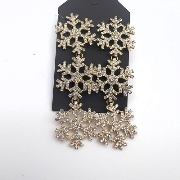 Jewelry - Gold Snowflake Dangle Earrings